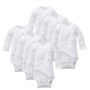 6- Pack Baby "Neutral Long Sleeve" Gerber Onesies Bodysuits with Mitten Cuffs - Newborn