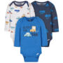 3-Pack Baby Boys Cars Long Sleeve Onesies® Bodysuits - 3-6 Months