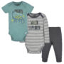 3-Piece Baby "Boys Mighty Dino" Gerber Onesies - Newborn