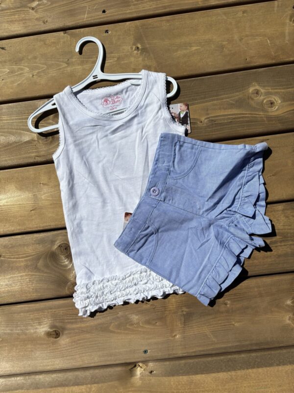 5T Ruffle Butts White Tank - Image 2