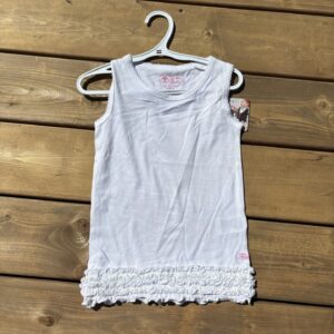 5T Ruffle Butts White Tank
