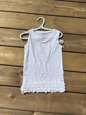 5T Ruffle Butts White Tank