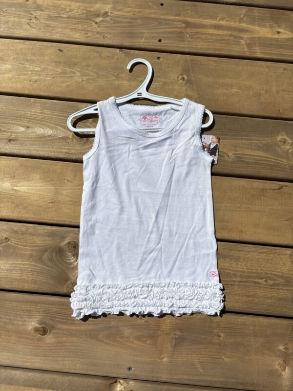 5T Ruffle Butts White Tank