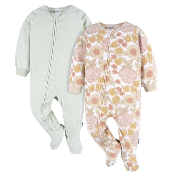 Footed Fleece Blanket Sleepers - 2pk - Image 12